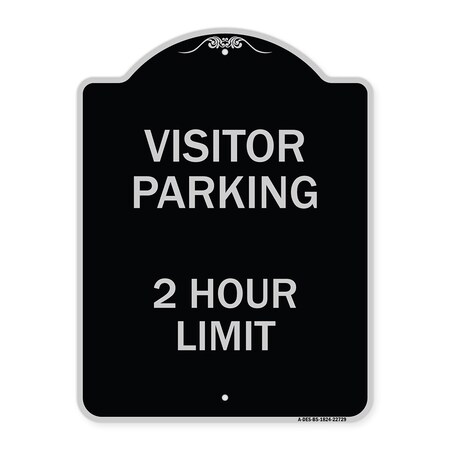Signmission Visitor Parking Visitor Parking 2 Hour Limit Heavy-Gauge Aluminum Sign, 24" x 18", BS-1824-22729 A-DES-BS-1824-22729